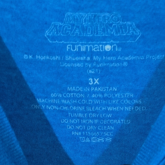 Funimation Blue 3x My Hero Academia Graphic Men's T-Shirt - Picture 2 of 4